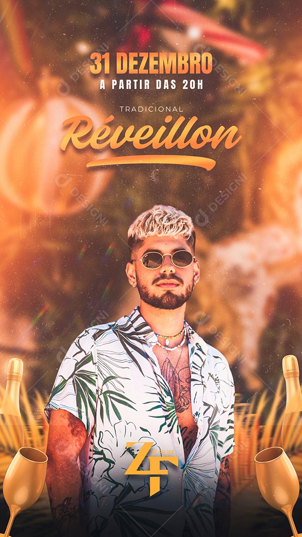 Flyer Show Réveillon 2023 Zé Felipe Story Social Media PSD Editável