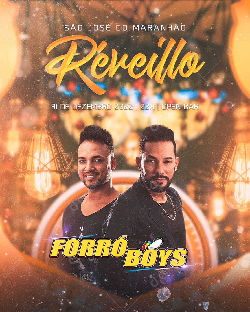 Flyer Show Réveillon 2023 Forró Boys Social Media PSD Editável