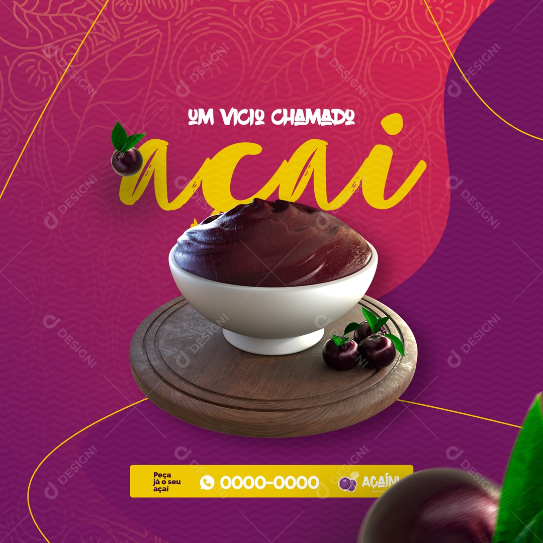 A Vice Called Açaí Açaiteria Social Media Editable PSD