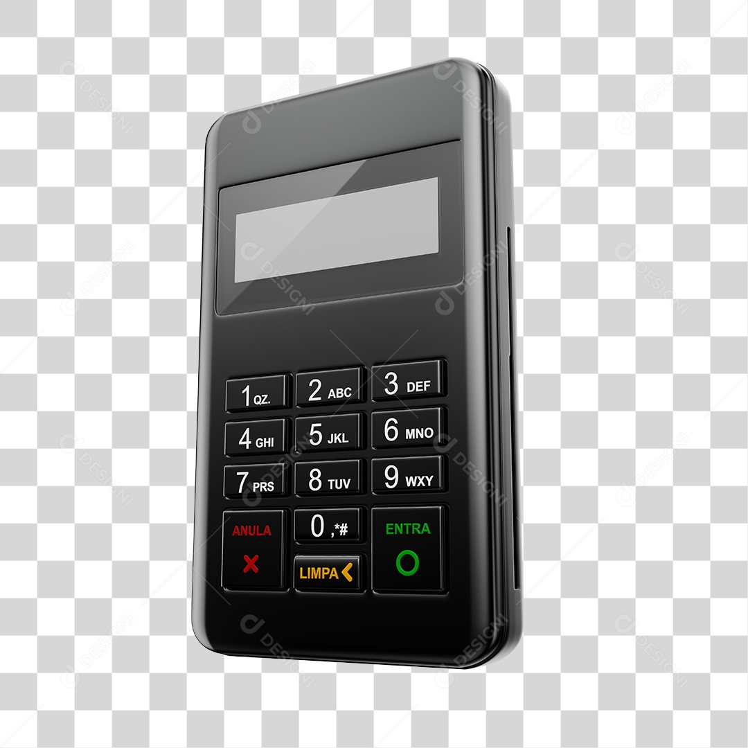 Elemento 3D Maquininha De Cartão Preta PNG Transparente