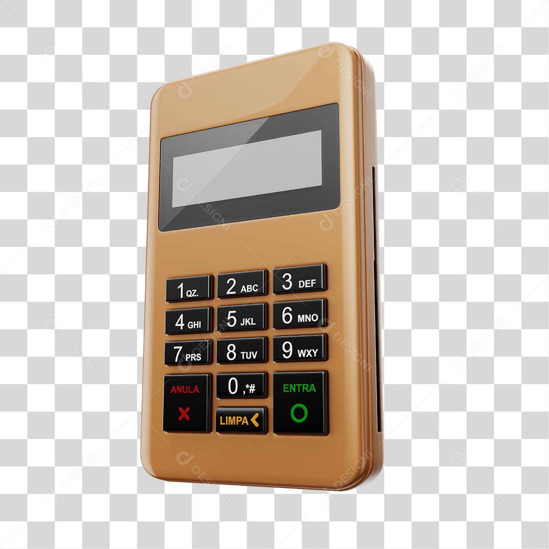 Elemento 3D Maquininha De Cartão Caramelo PNG Transparente