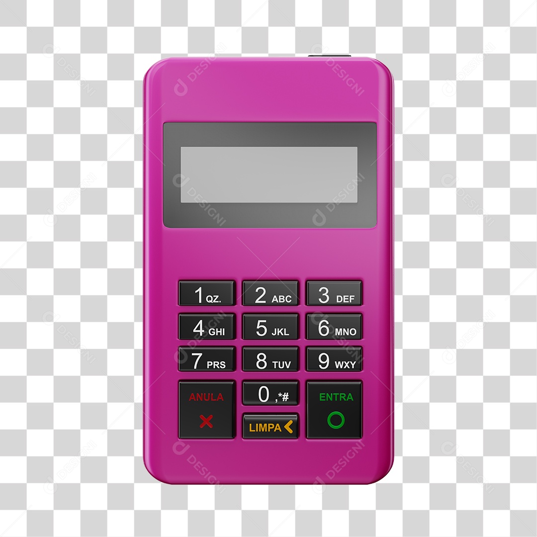 Elemento 3D Maquininha De Cartão Rosa PNG Transparente