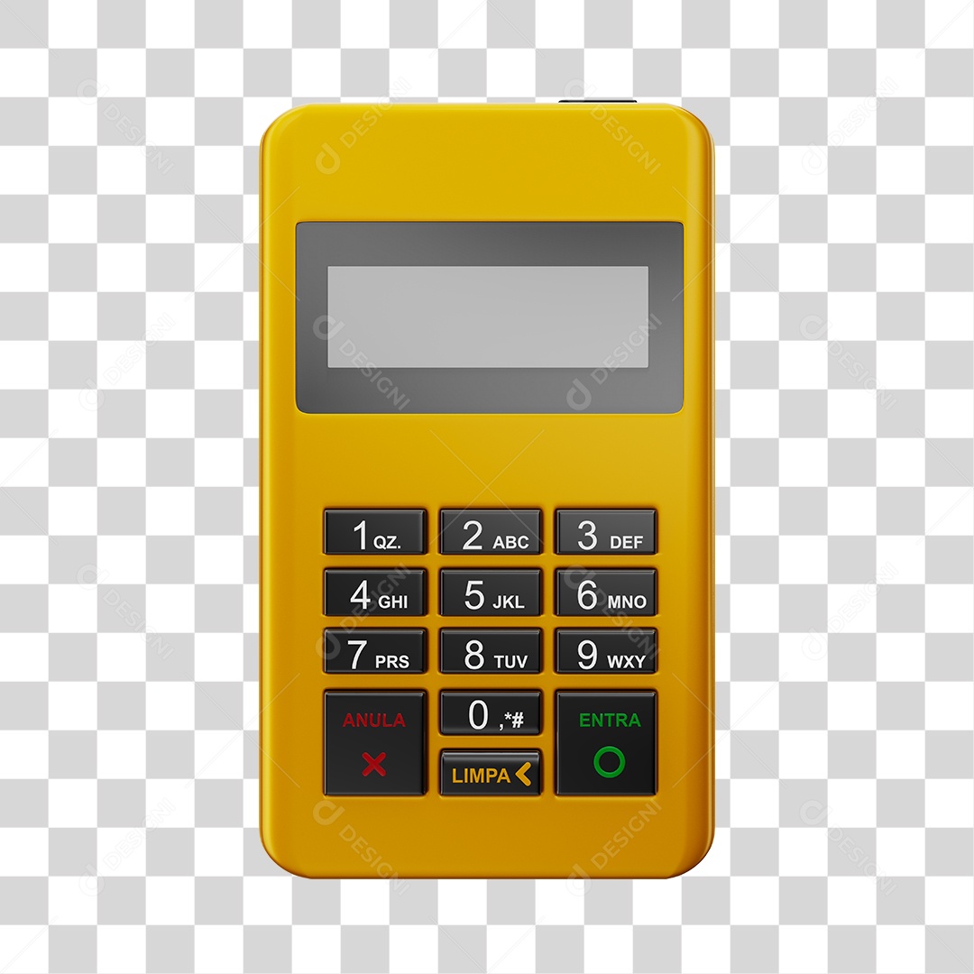 Elemento 3D Maquininha De Cartão PNG Transparente