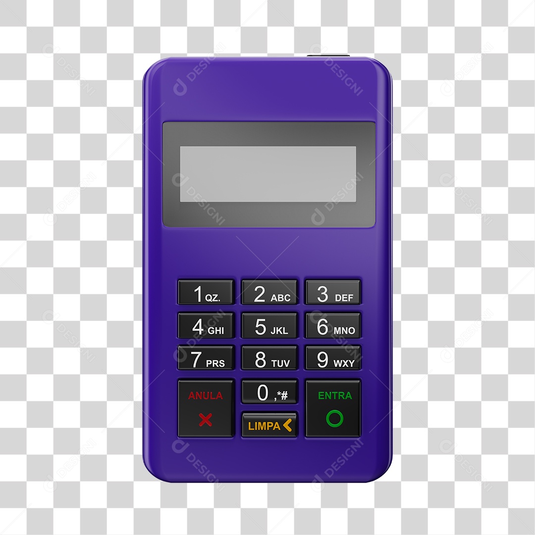 Elemento 3D Maquininha De Cartão Roxo PNG Transparente