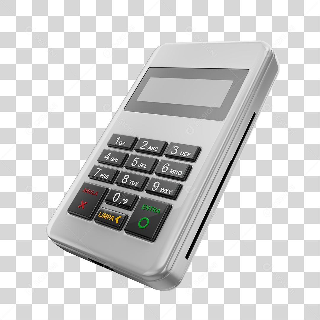 Elemento 3D Maquininha De Cartão Branca PNG Transparente