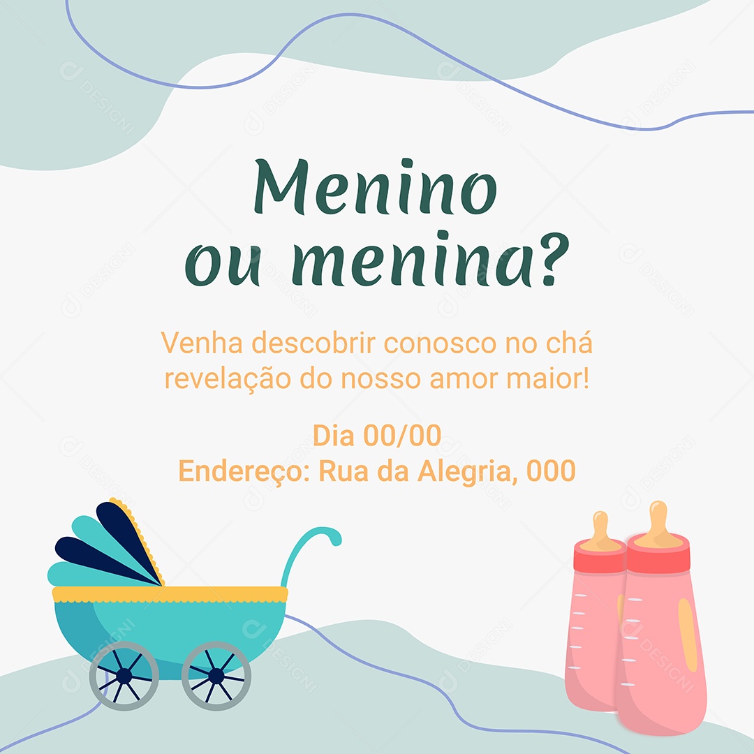 Convite de Chá Revelação Ilustração Vetor EPS