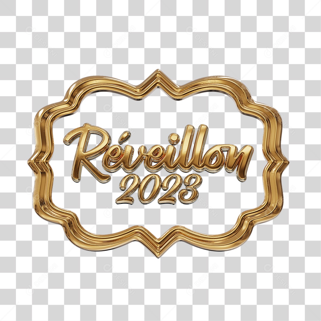 Elemento 3D Réveillon 2023 Social Media PSD Editável