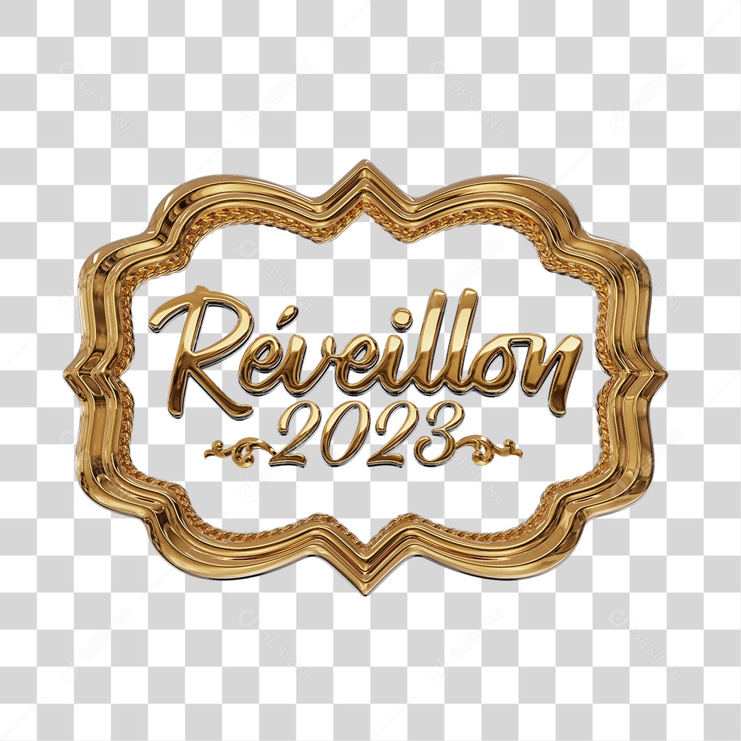 Elemento 3D Réveillon 2023 Social Media PSD Editável