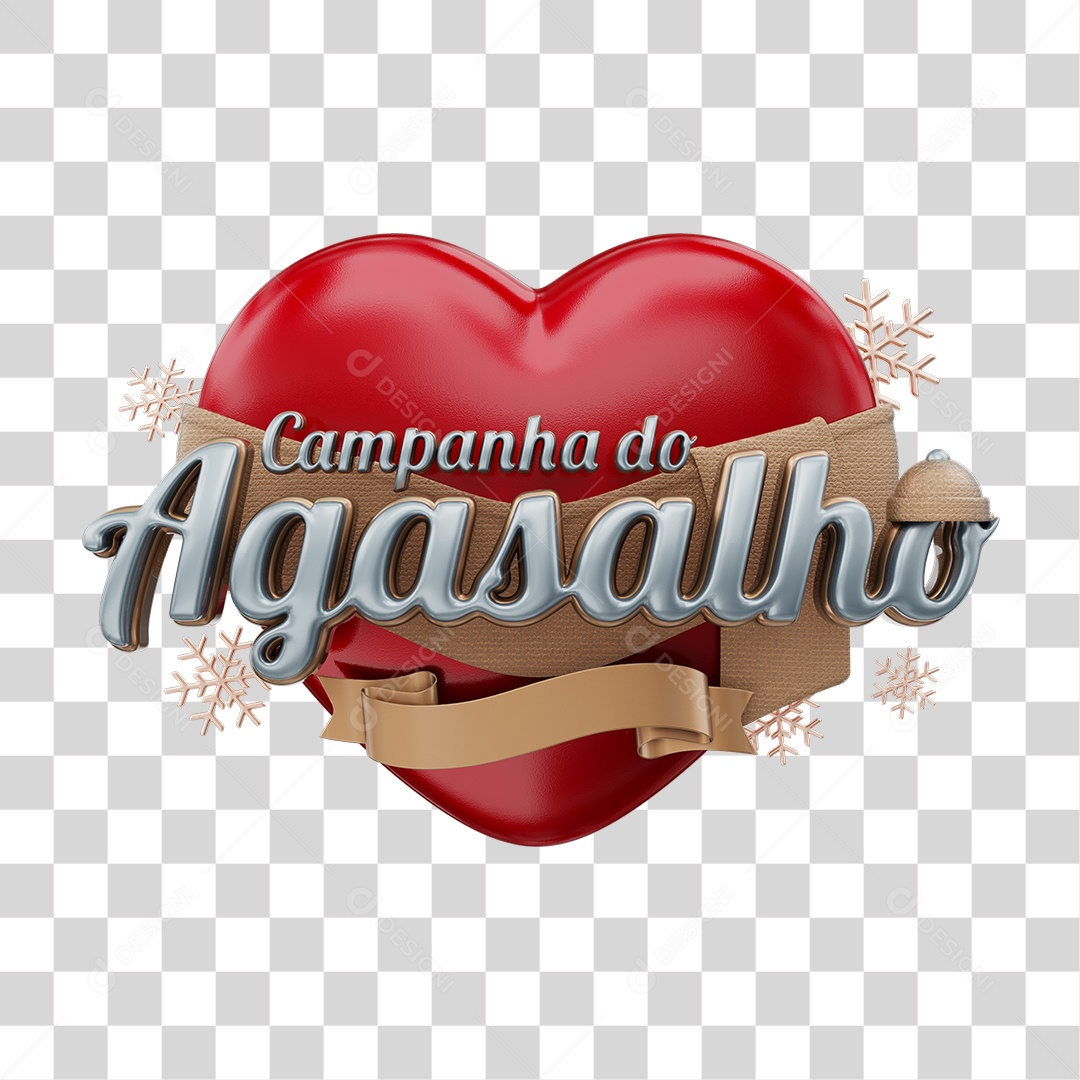 Selo 3D Campanha do Agasalho PNG Transparente Sem Fundo