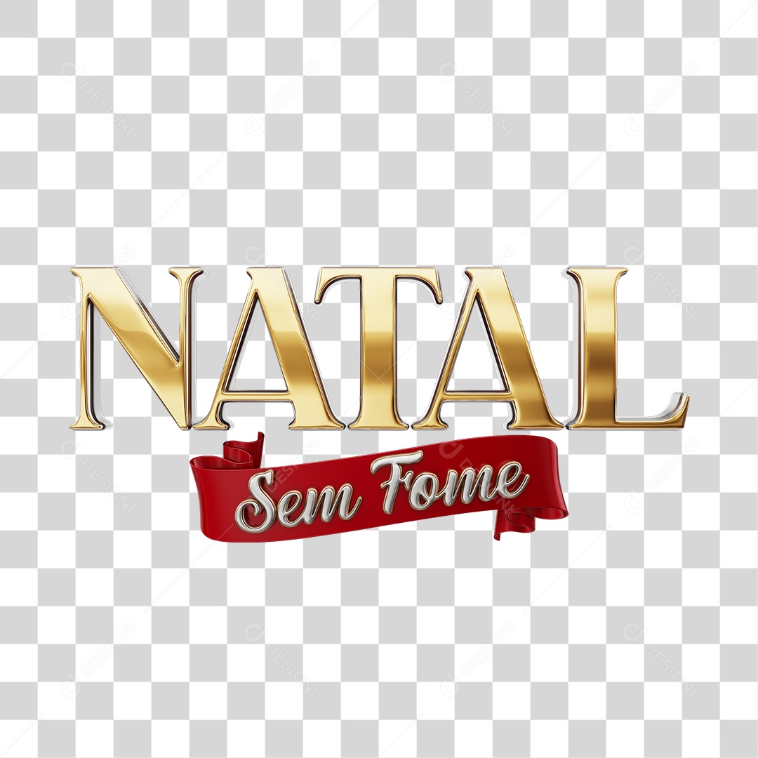 Selo 3D Natal Sem Fome PNG Transparente Sem Fundo