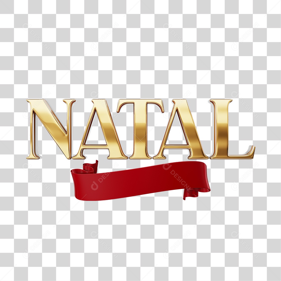 Texto 3D Natal PNG Transparente Sem Fundo