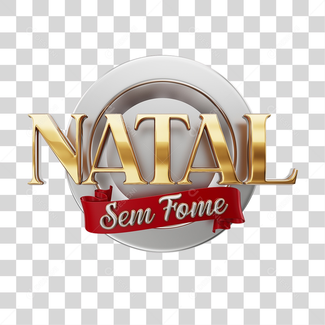Selo 3D Natal Sem Fome PNG Transparente Sem Fundo