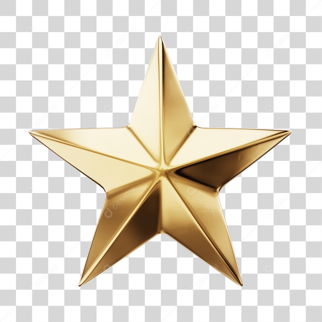 Elemento 3D Para Composição Estrela 3D Natalina