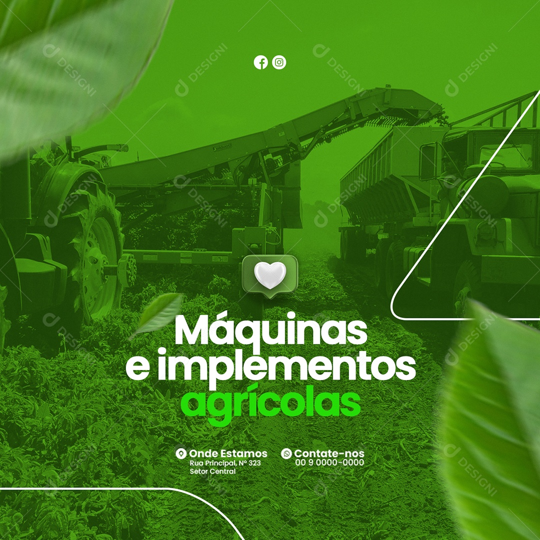 Máquinas e Implementos Agrícolas Agronegócio Social Media PSD Editável