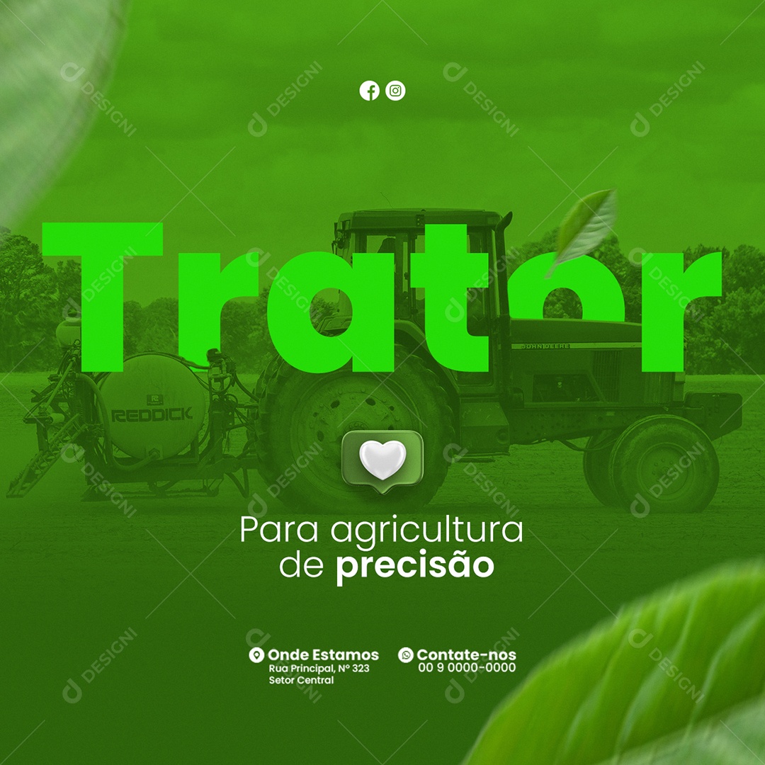 Para Agricultura de Precisão Trator Agronegócio Social Media PSD Editável