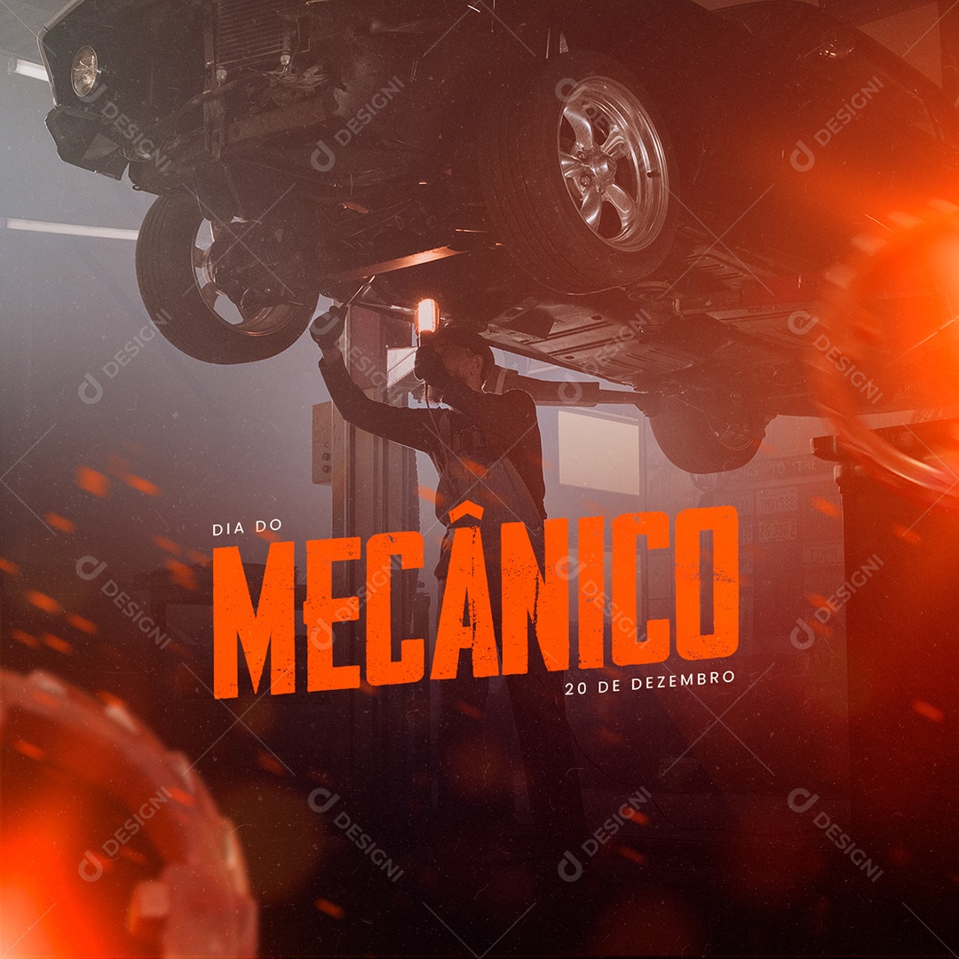 Dia do Mecânico 20 de Dezembro Social Media PSD Editável