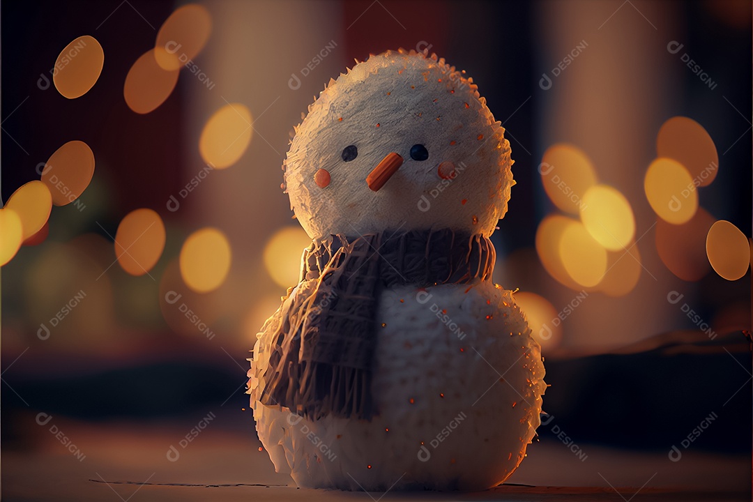 Boneco de neve decora a renderização 3D do festival Feliz Natal