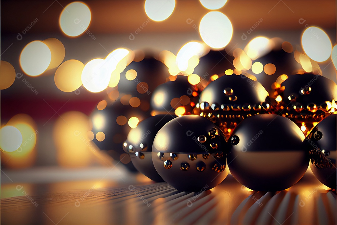 Bola feliz natal 3d render bokeh de fundo