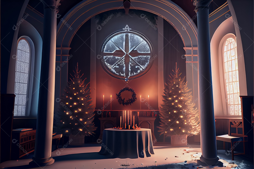 Conceito de Natal adoração e louvor a Deus 3D renderização