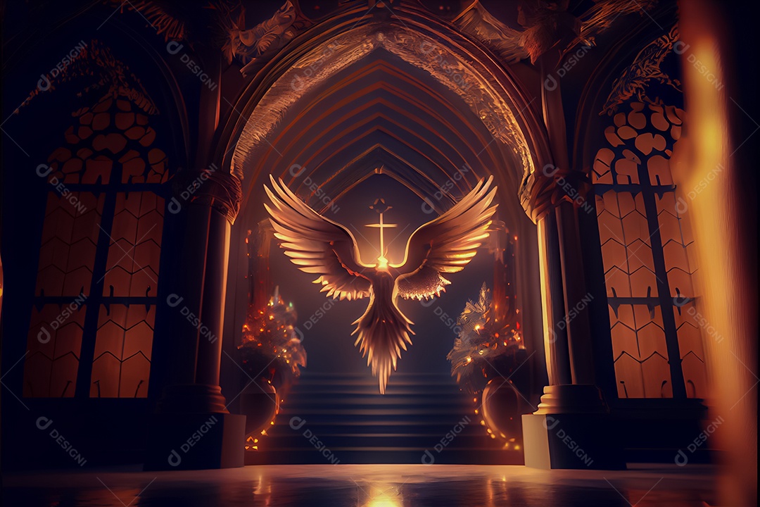 Conceito de Natal adoração e louvor a Deus 3D renderização