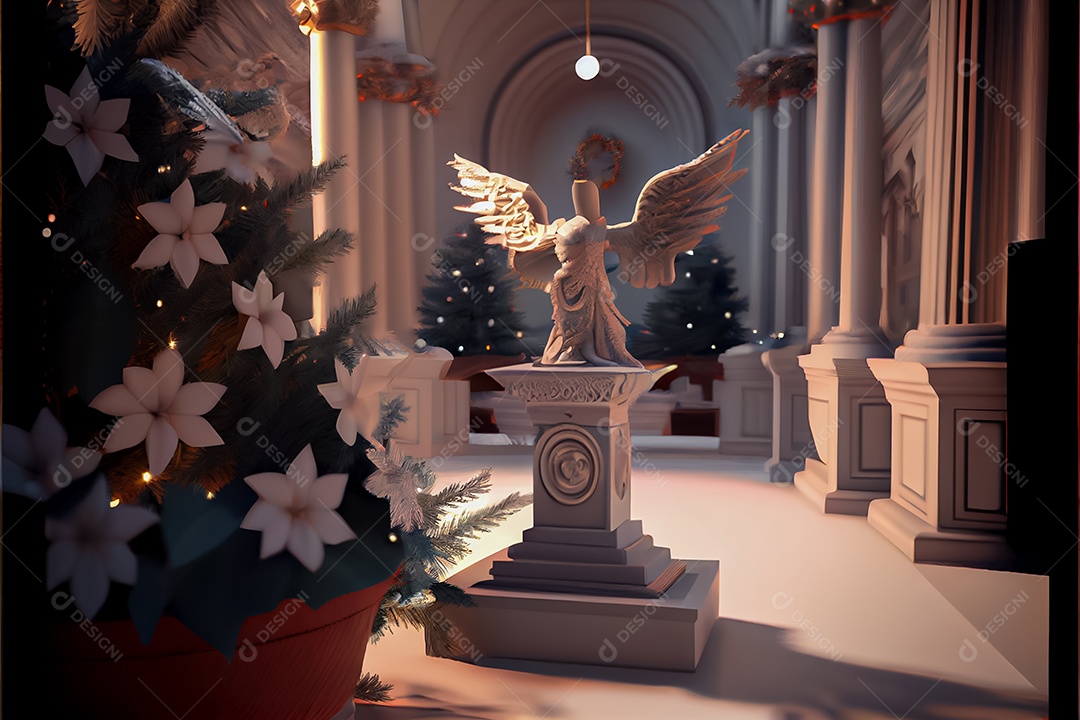 Conceito de Natal adoração e louvor a Deus 3D renderização