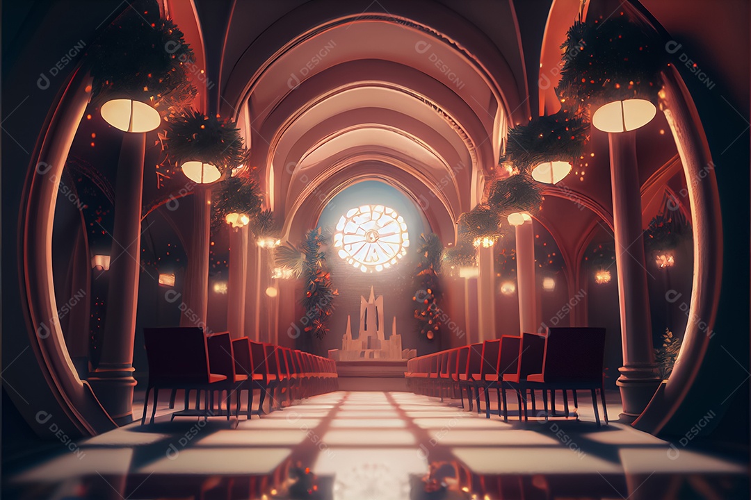 Conceito de Natal adoração e louvor a Deus 3D renderização