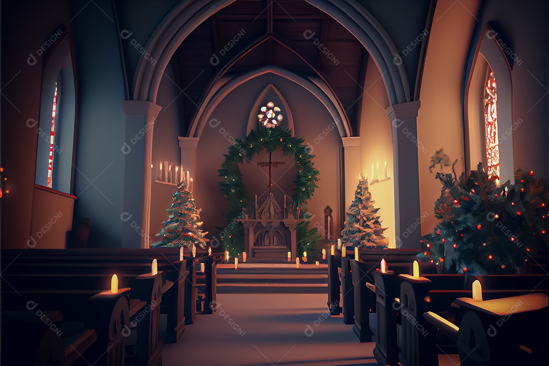 Conceito de Natal adoração e louvor a Deus 3D renderização