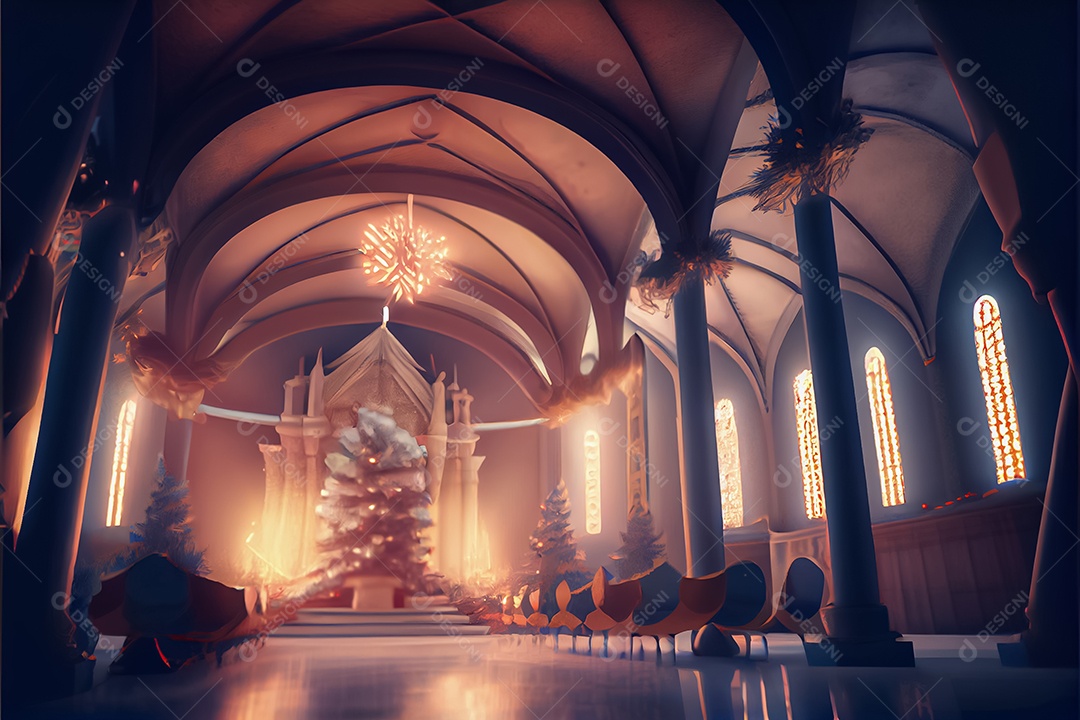 Conceito de Natal adoração e louvor a Deus 3D renderização