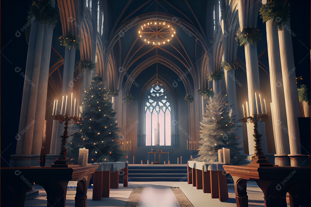 Conceito de Natal adoração e louvor a Deus 3D renderização