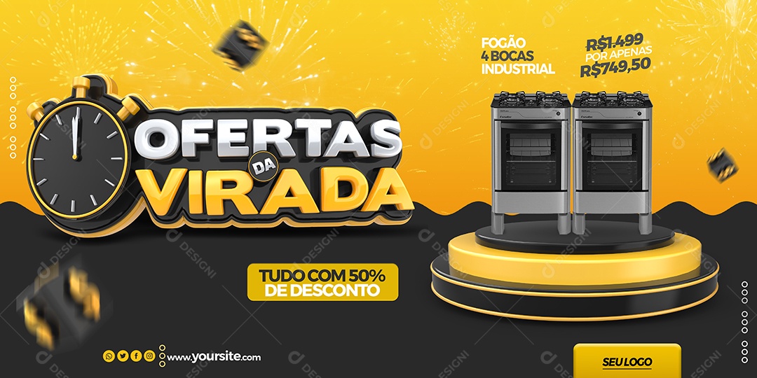 Banner Offers from Virada Come Check Out Social Media Editable PSD
