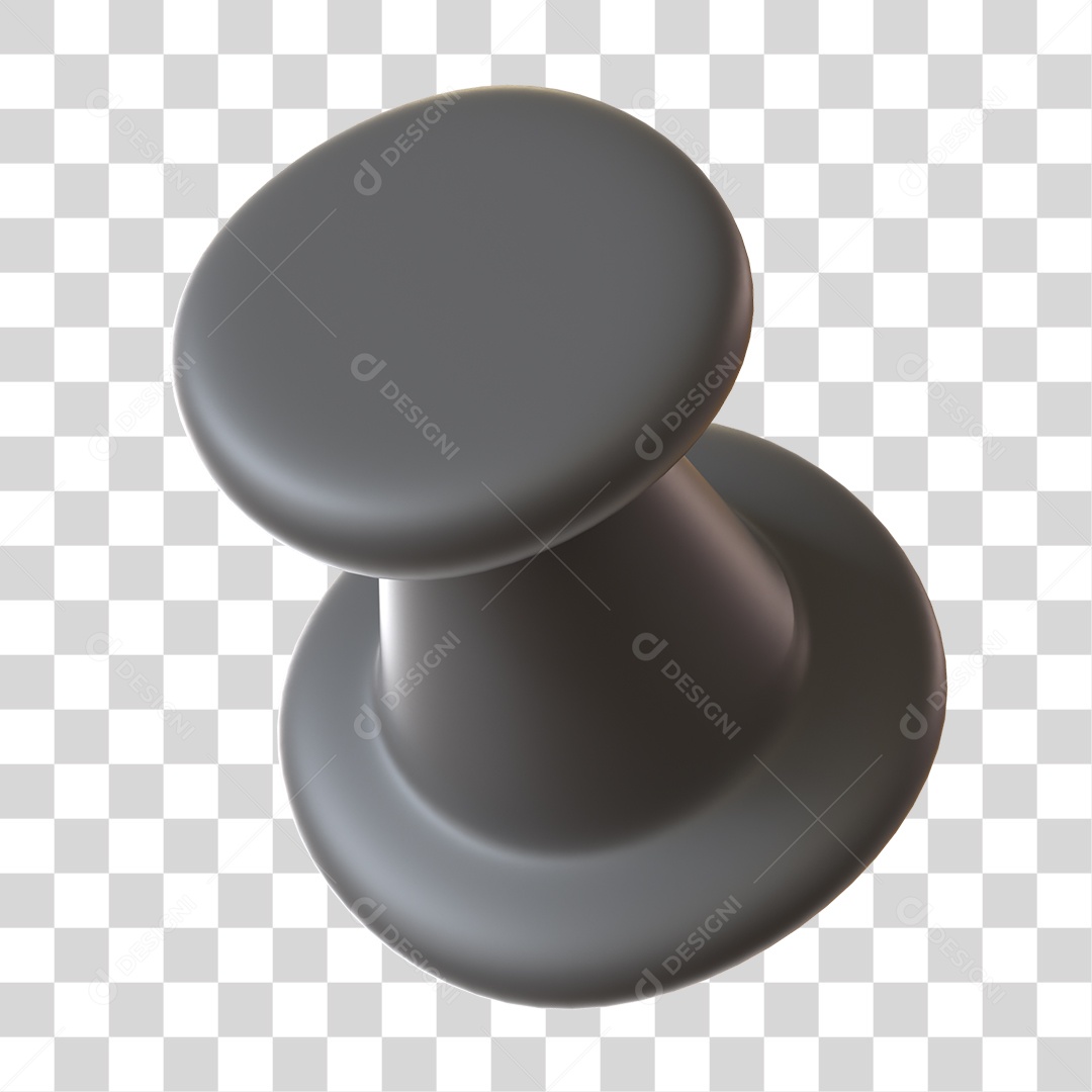 Elemento 3D Para Composição Alfinete Preto PNG Transparente