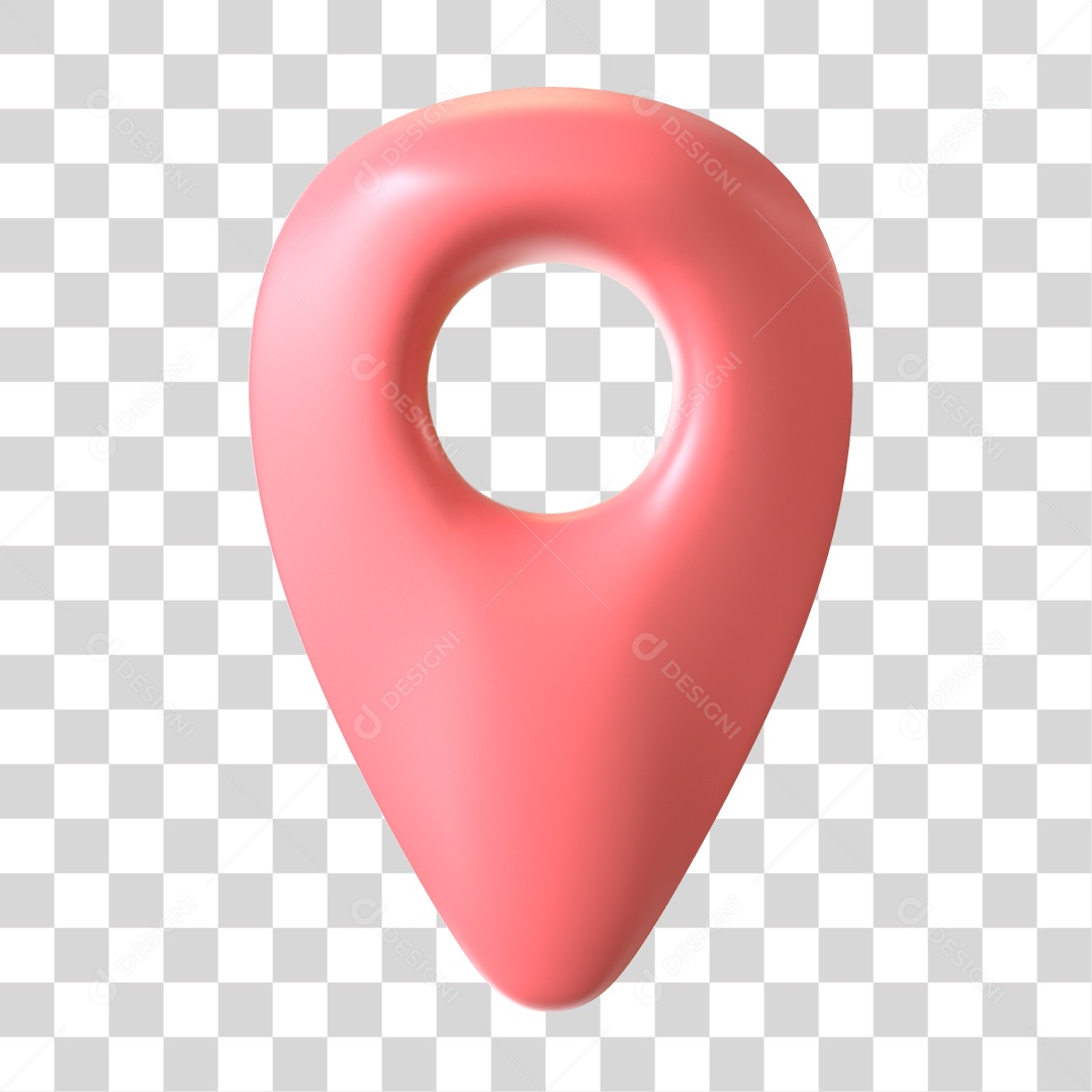 Pin de Localização Rosa Elemento 3D Para Composição PNG Transparente