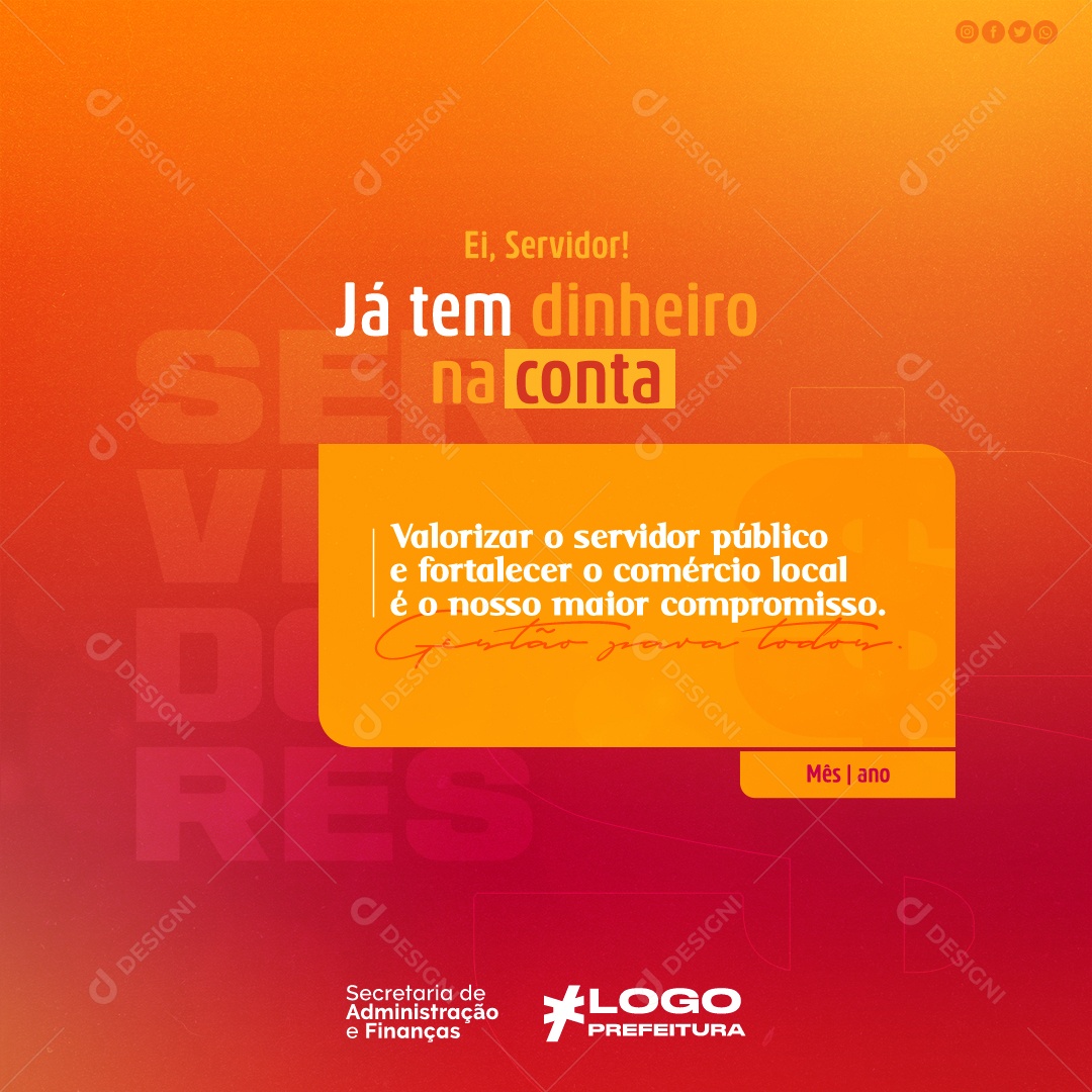 Social Media Prefeitura Salário na Conta PSD Editável