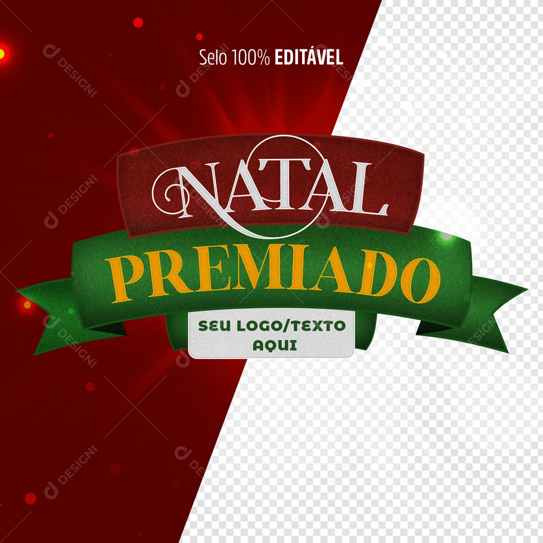 Fitas Para Composição de Texto Natal Premiado PSD Editável