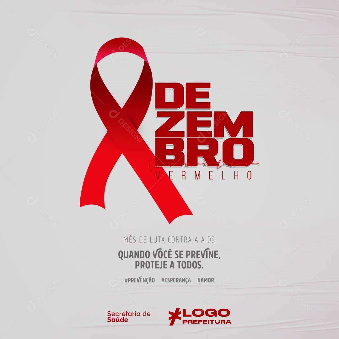 Social Media Dezembro Vermelho Mês de Luta Contra Aids EPS Editável