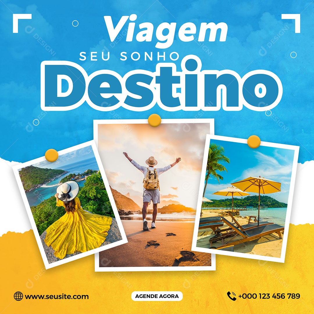 Viagem Para o Destino do Seu Sonho Social Media PSD Editável
