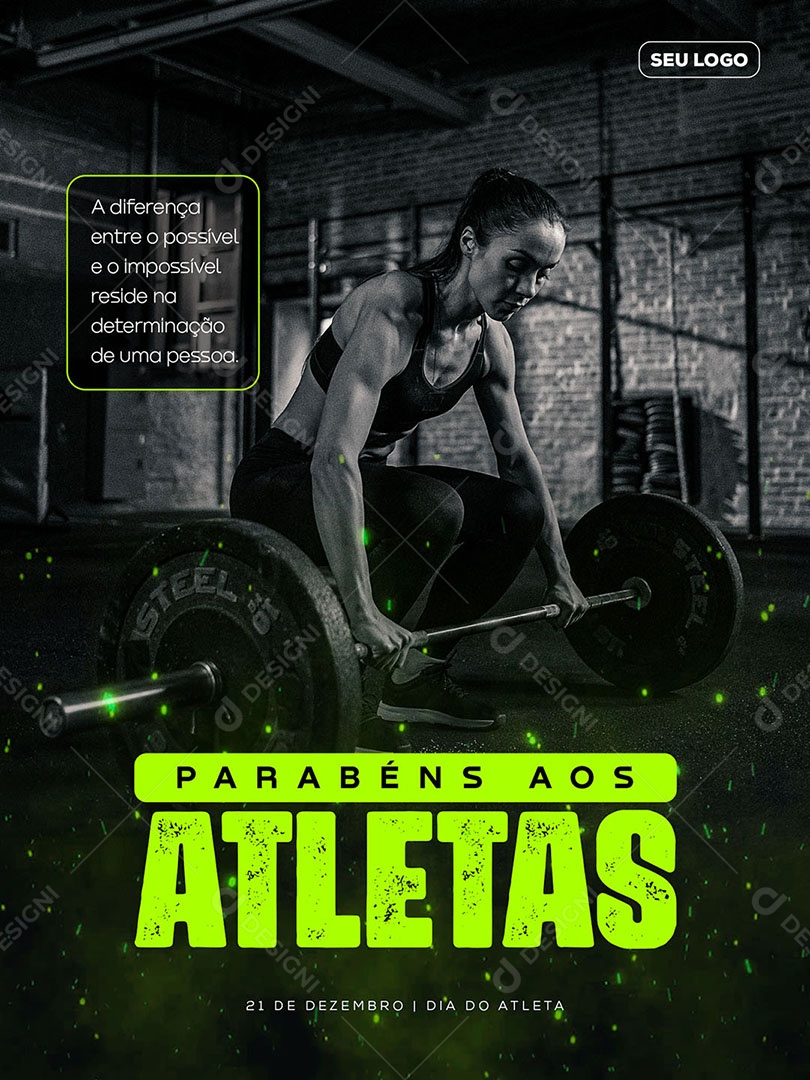 A Diferença Entre o Possível e o Impossível Reside na Determinação de Uma Pessoa Social Media PSD Editável