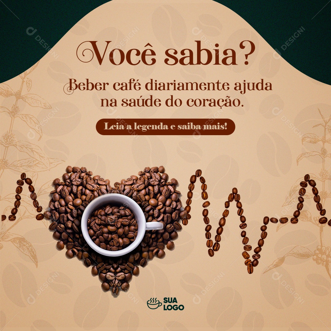 Post Cafeteria Você Sabia Social Media PSD Editável