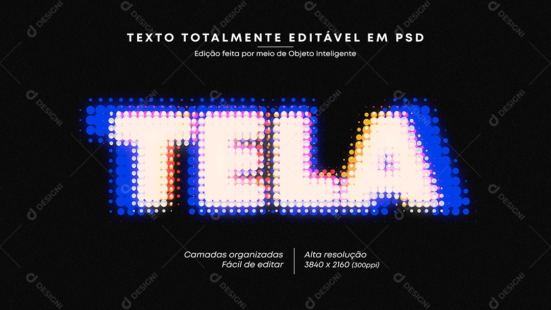 Efeito de Texto Tela PSD Editável
