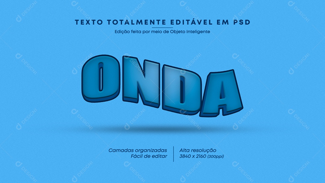 Efeito de Texto Onda PSD Editável