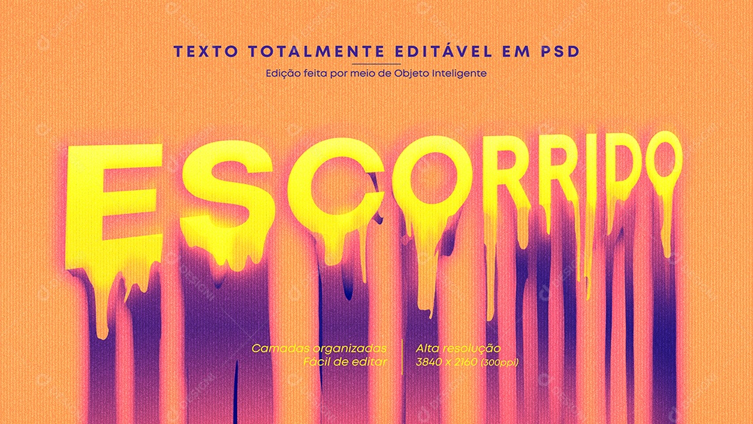 Efeito de Texto Escorrido PSD Editável