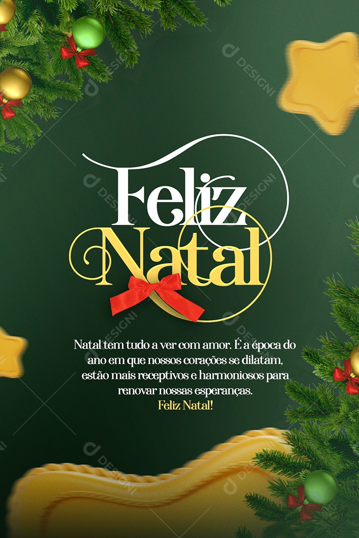 Cartão de Natal Verde Feliz Natal Social Media PSD Editável