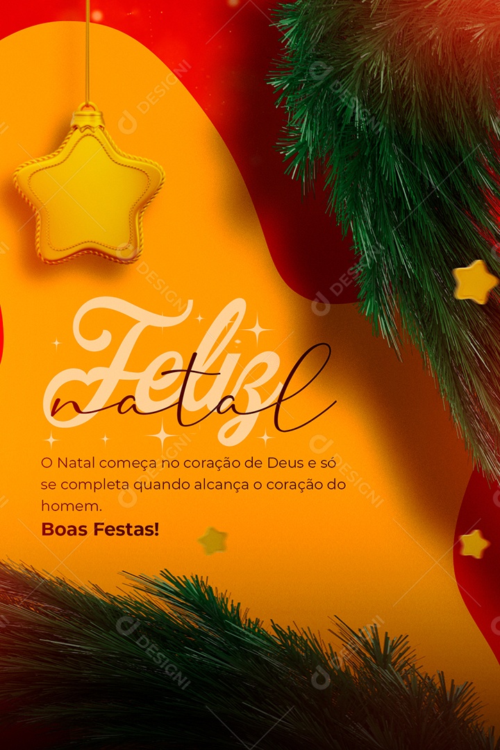 Cartão de Natal Feliz Natal Social Media PSD Editável