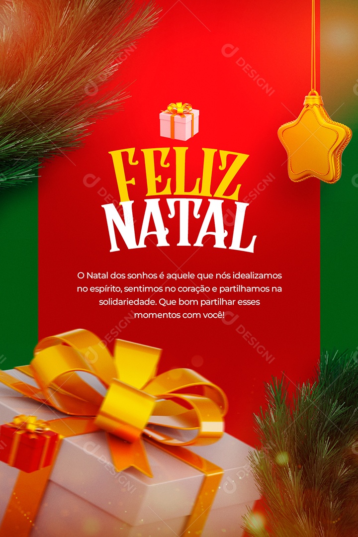 Cartão de Natal Feliz Natal PSD Editável