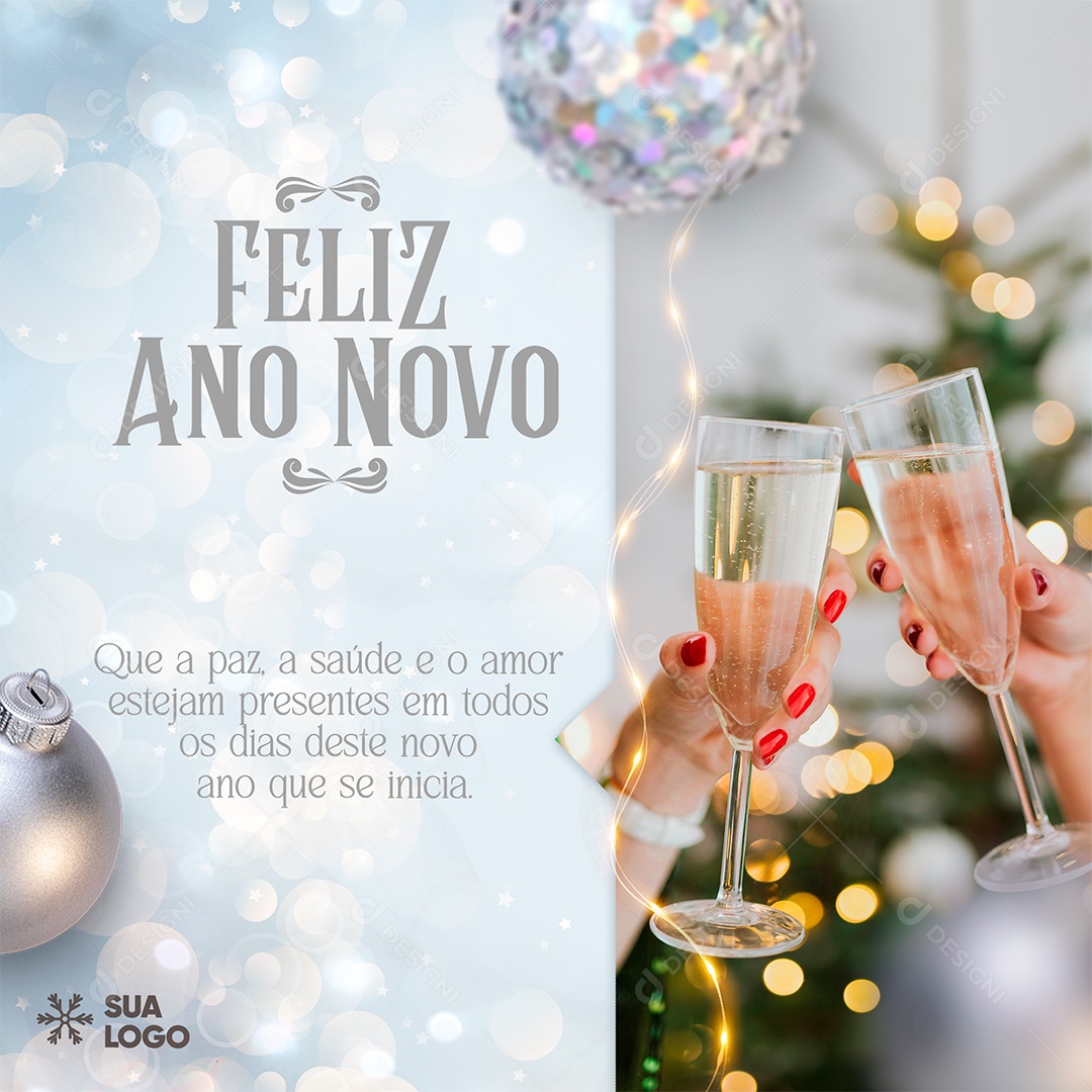 Post Feliz Ano Novo PSD Social Media PSD Editável