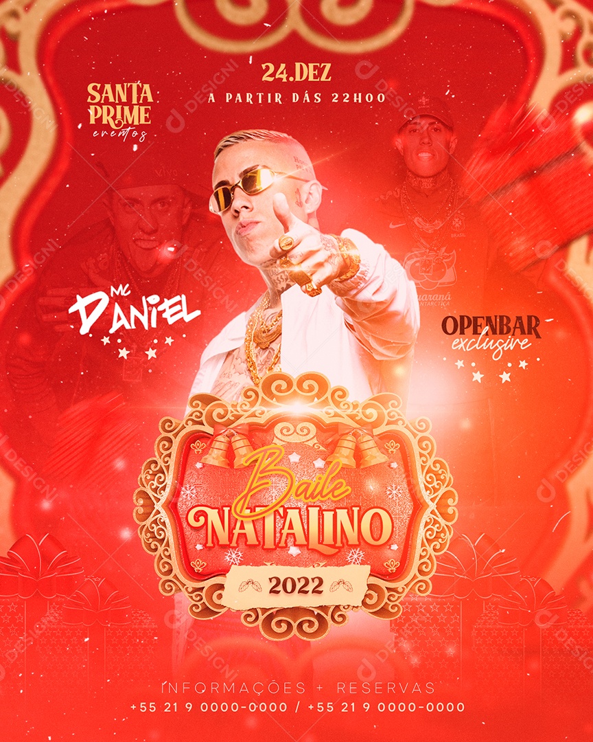 Flyer Baile Natalino Mc Daniel Social Media PSD Editável