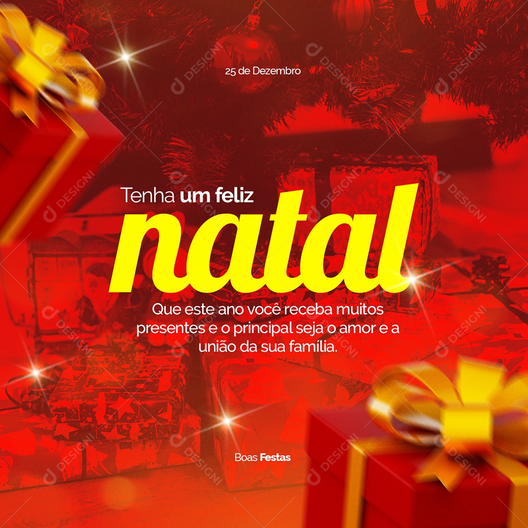 Tenha um Feliz Natal 25 de Dezembro Social Media PSD Editável