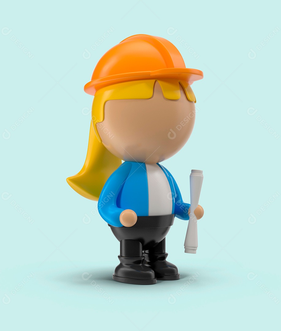Elemento D3 Para Composição Boneco Feminino de Construtora PSD