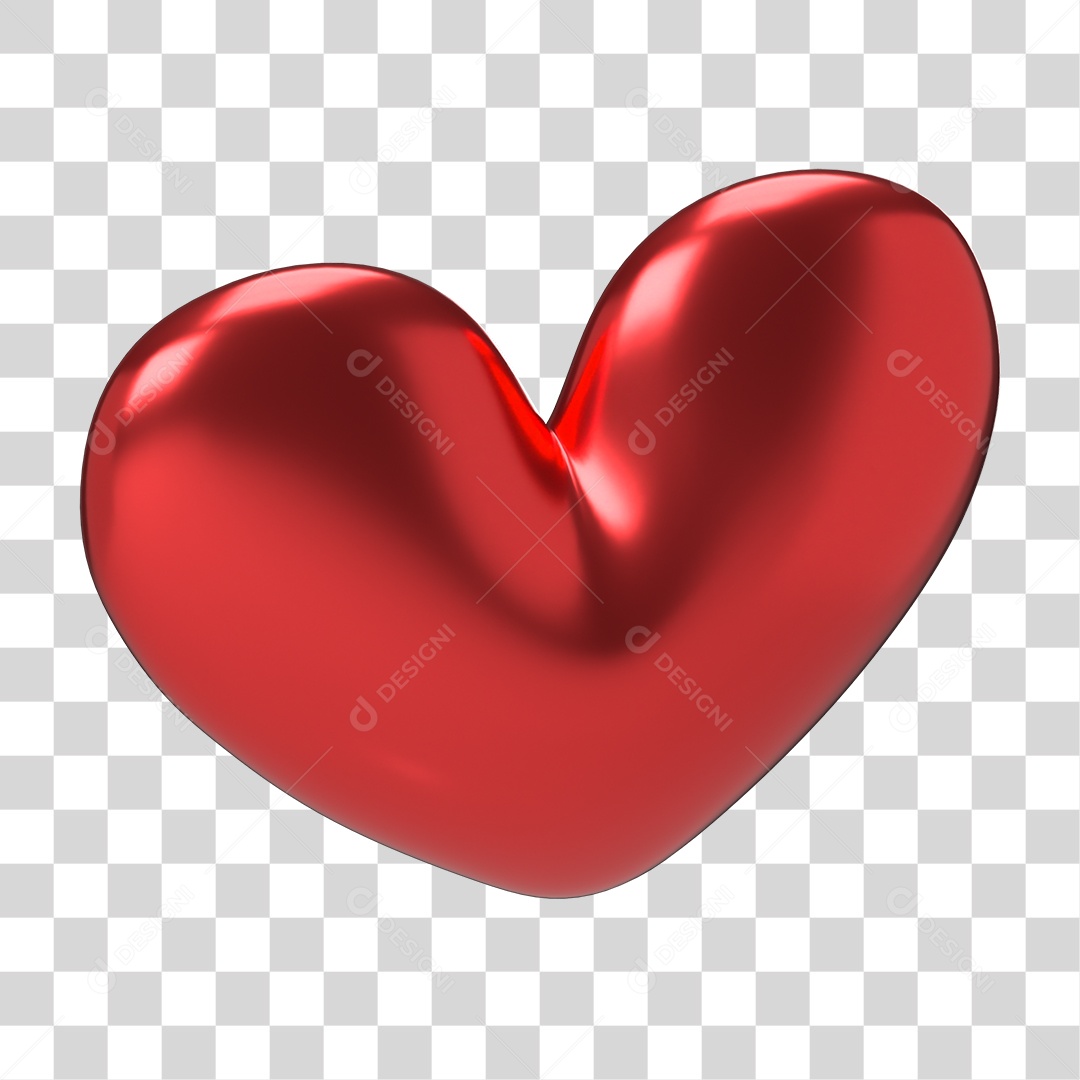 Elemento 3D Para Composição Coração Vermelho PNG Transparente