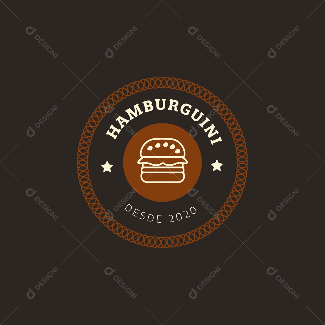 Logo Hamburgueria Hambúrguer AI Editável